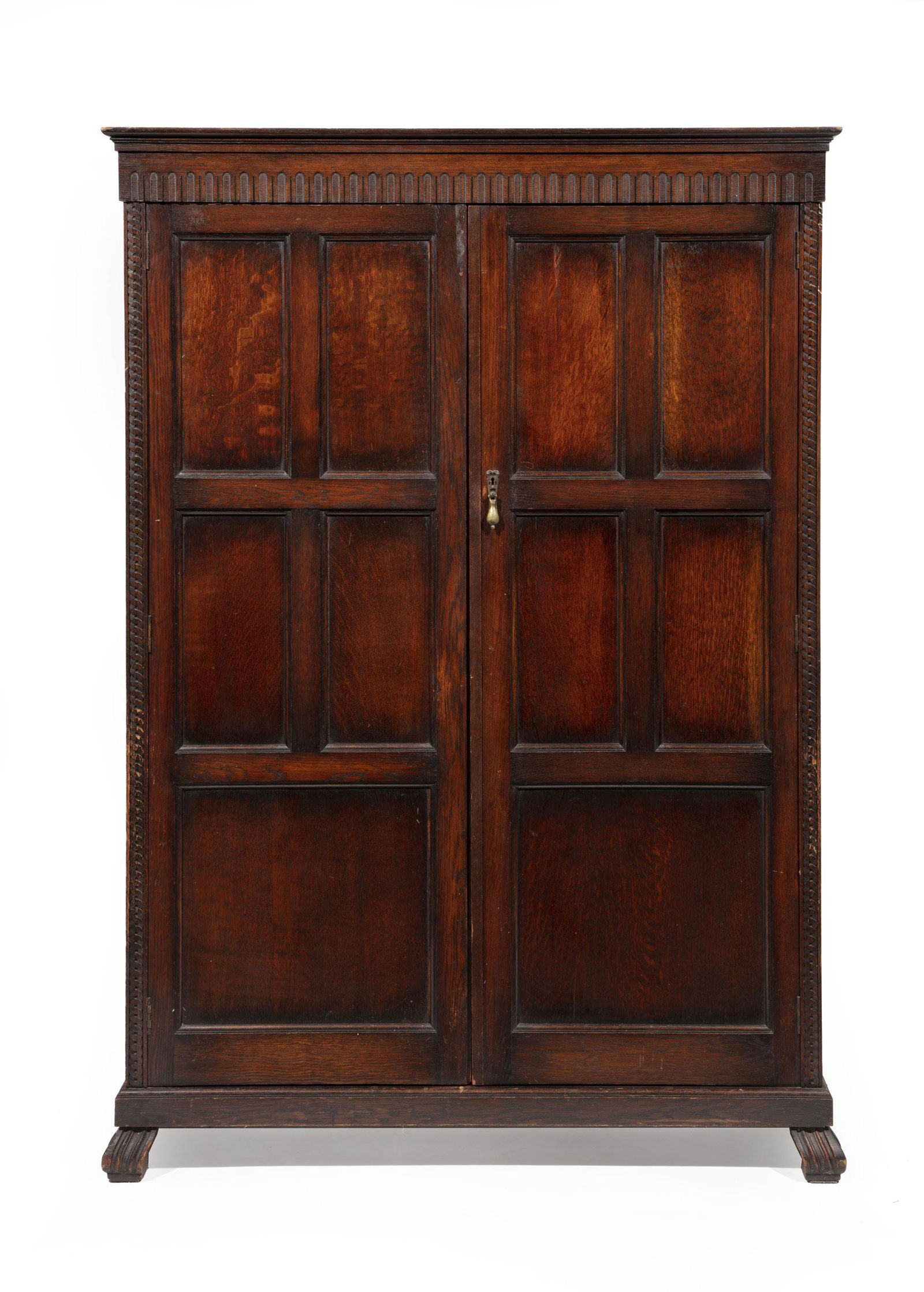 English Carved Oak Armoire (1 of 4)