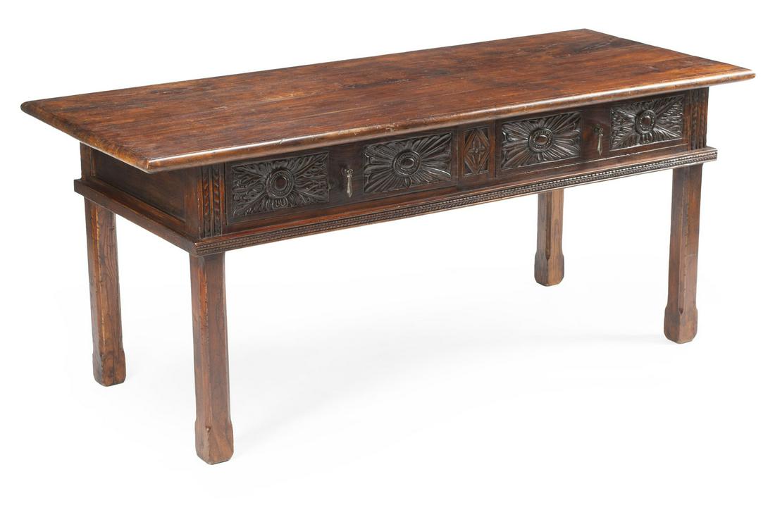 Spanish Colonial Tropical Hardwood Console Table (1 of 4)