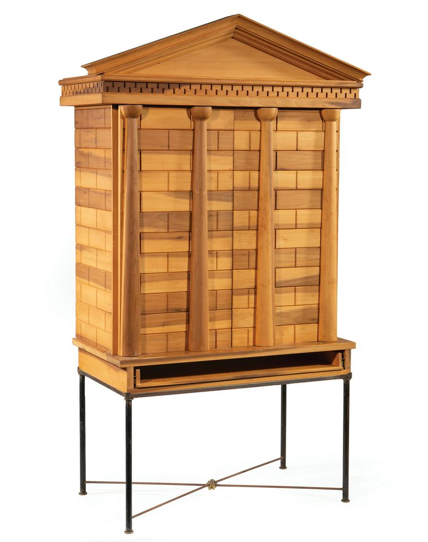 Mario Villa Metal, Mahogany Cabinet on Stand (1 of 4)