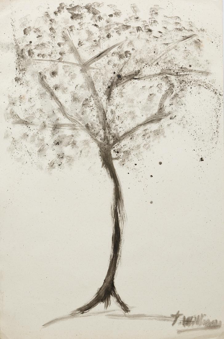 American School, 20th c: American School, 20th c., "Tree", ink wash on paper, signed "T. Wiliams" lower right, 34 3/8 in. x 22 3/4 in., unframed. Provenance: Estate of Highly Acclaimed New Orleans Artist, Furniture Maker, Des