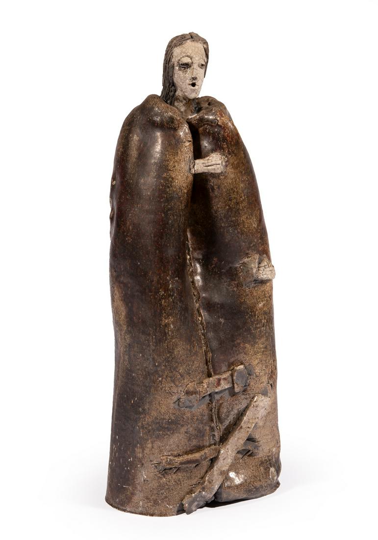 Mario Villa Glazed Pottery Figure of Woman (1 of 3)