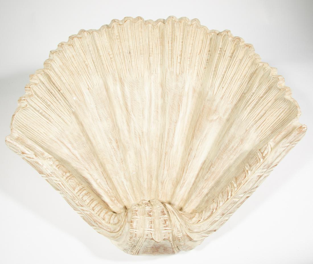 Large Decorative Carved Wood Shell (1 of 2)
