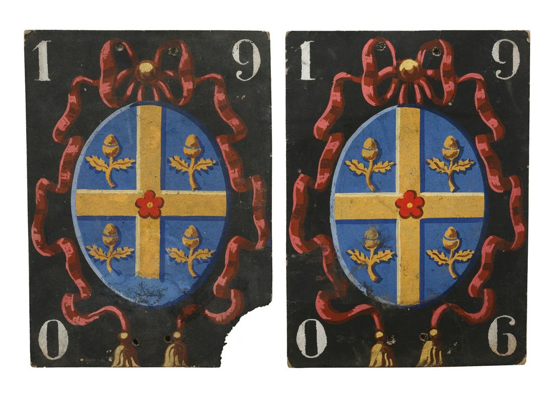 Fourteen Mario Villa Painted Armorial Shields (1 of 8)