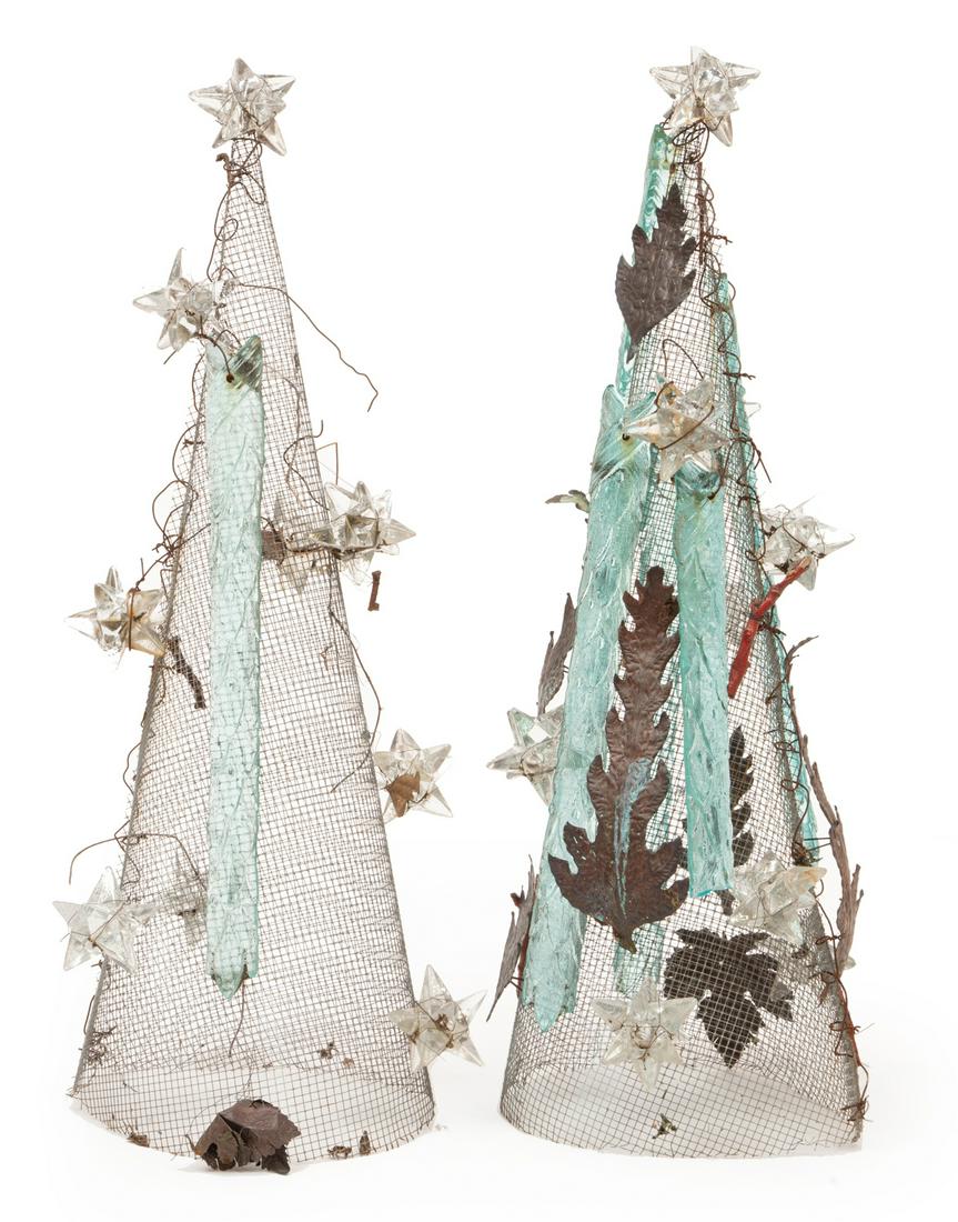 Two Mario Villa Metal, Glass Christmas Trees (1 of 3)