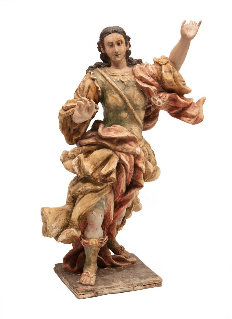 Large Carved Wood and Plaster Santo Figure (1 of 2)