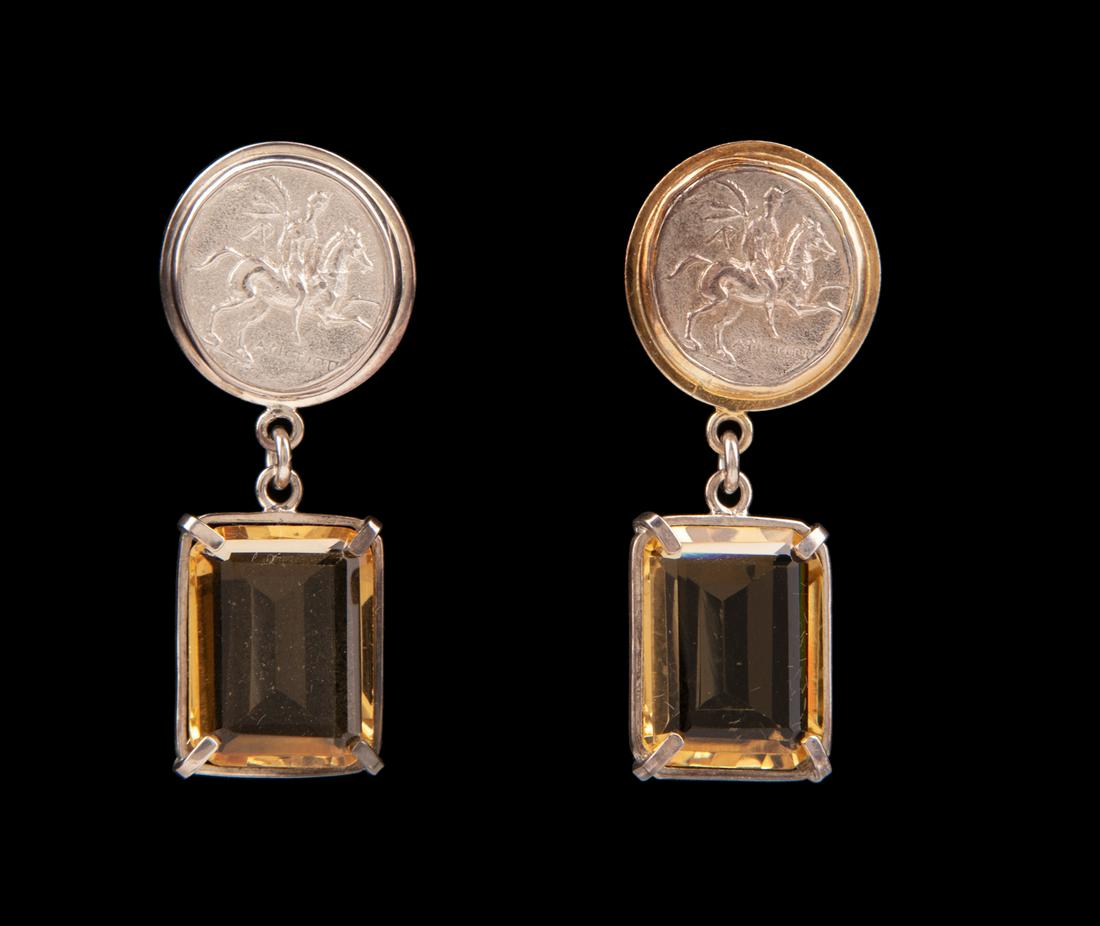 Mario Villa Silver "Pegasus" Dangle Earrings (1 of 2)