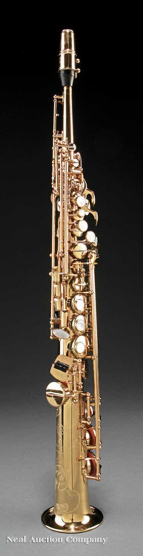 Henri Selmer Super Action 80 Soprano Saxophone: A Henri Selmer Super Action 80 Soprano Saxophone, c. 1984, serial #357071, with original hard case