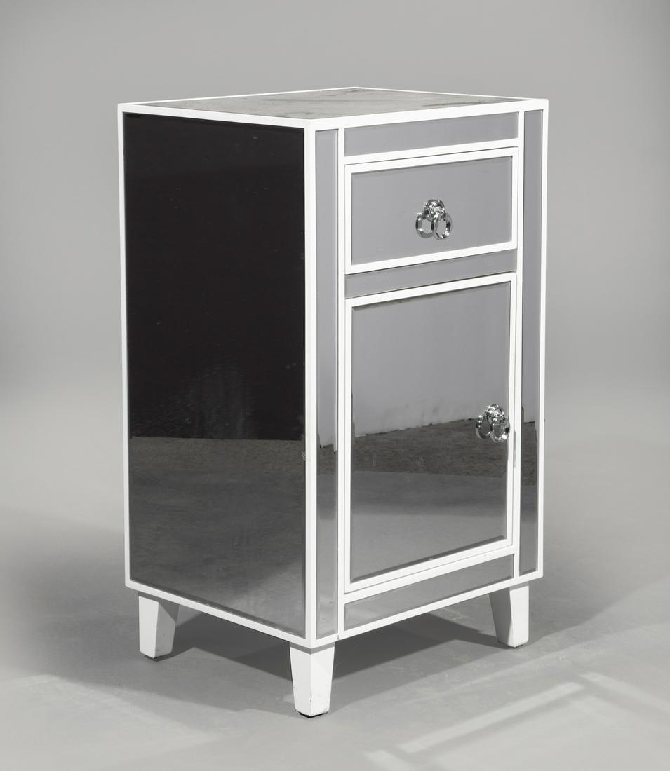 Contemporary Painted and Mirrored Petite Commode (1 of 3)