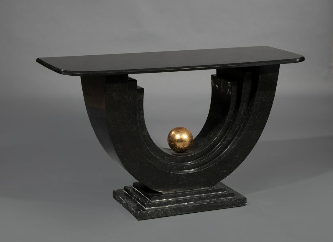 Black Granite-Veneered Console Table (1 of 3)