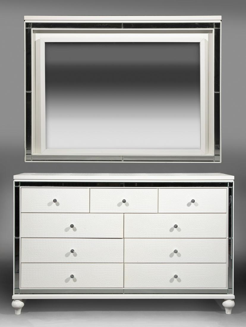 Contemporary Mirrored and Faux Alligator Dresser (1 of 3)