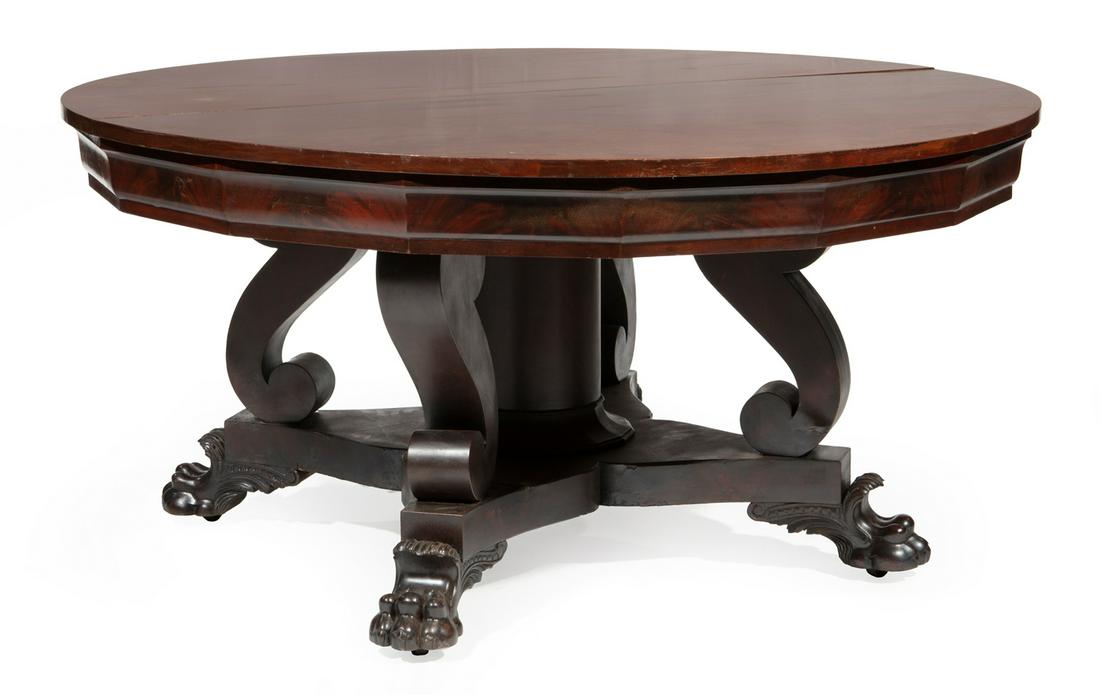 American Late Classical Mahogany Banquet Table (1 of 4)
