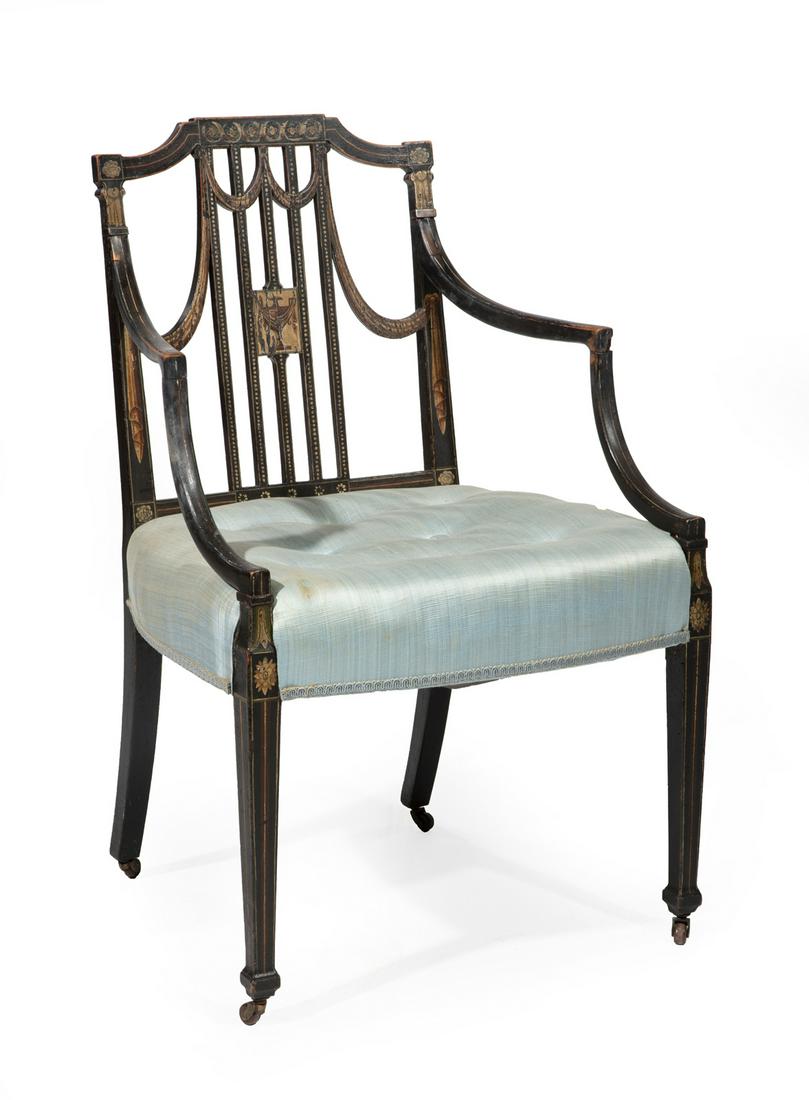 English Paint-Decorated Armchair (1 of 4)