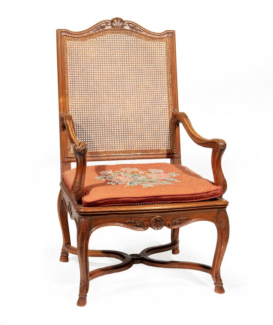 Carved Walnut Fauteuil a la Reine (1 of 5)