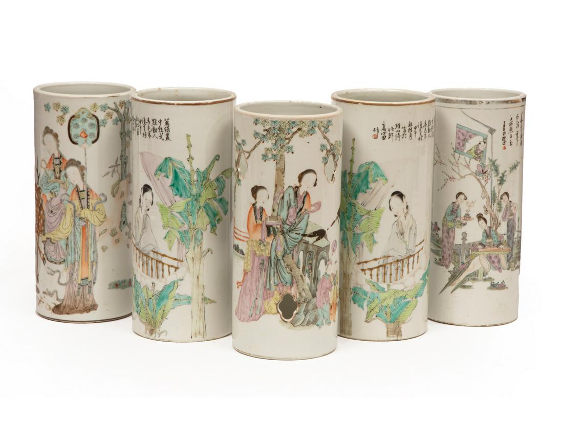 Chinese Export Famille Rose Porcelain Vases (1 of 2)
