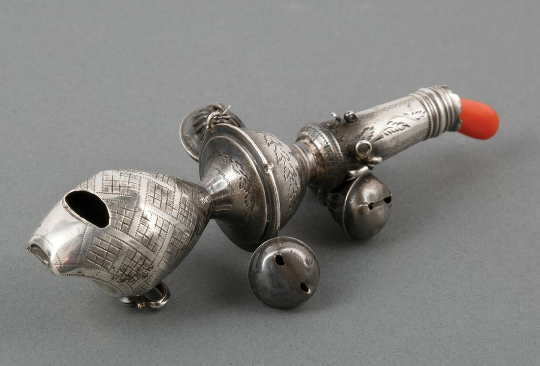 Georgian Sterling Silver Rattle with Teether (1 of 3)