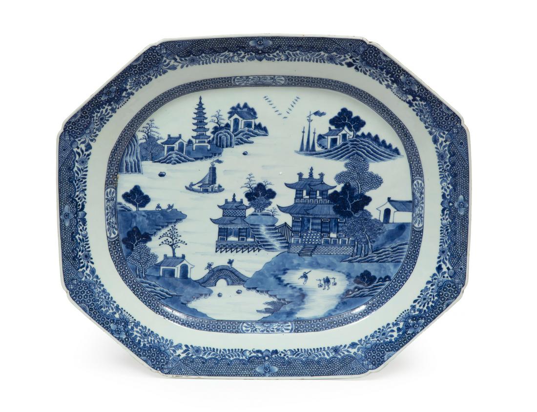 Chinese Export Porcelain Octagonal Platter (1 of 3)
