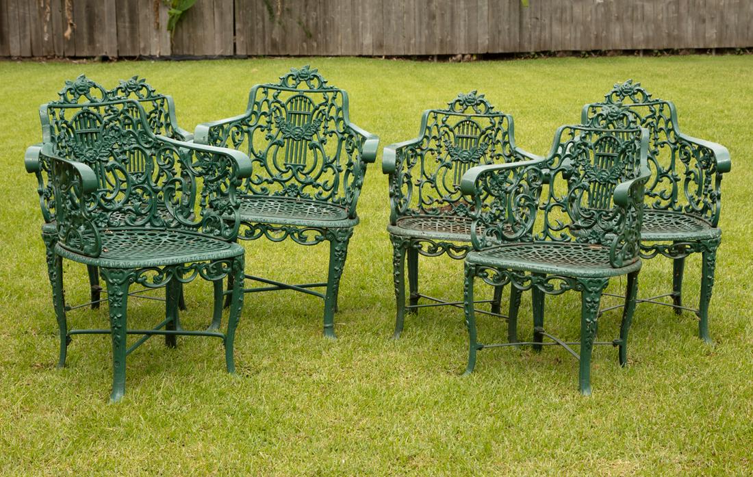 American Painted Cast Iron Garden Armchairs (1 of 4)