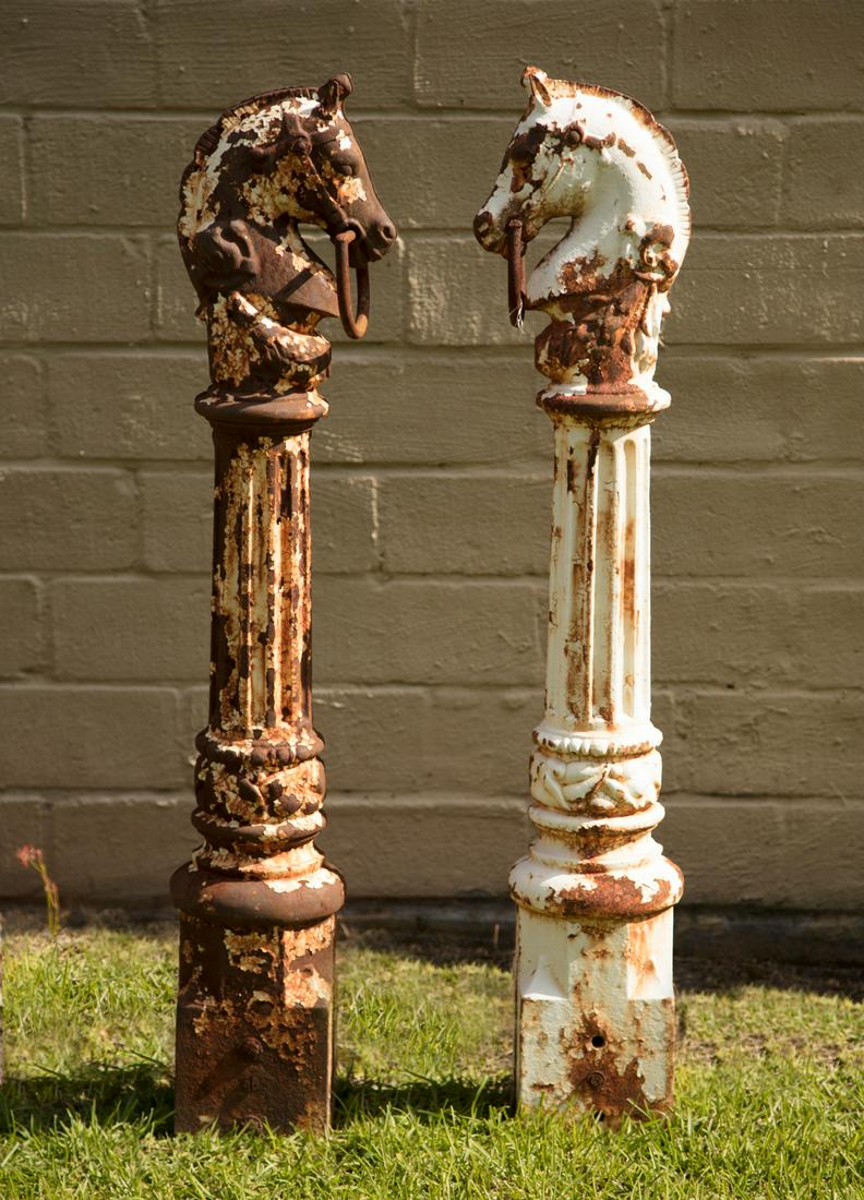 Painted Cast Iron Horse-Head Hitching Posts (1 of 1)