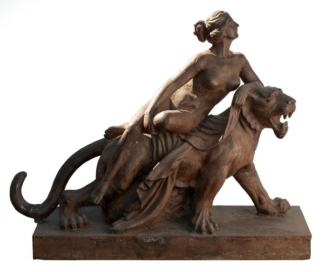 French Cast Iron Figural Group of Ariadne (1 of 12)