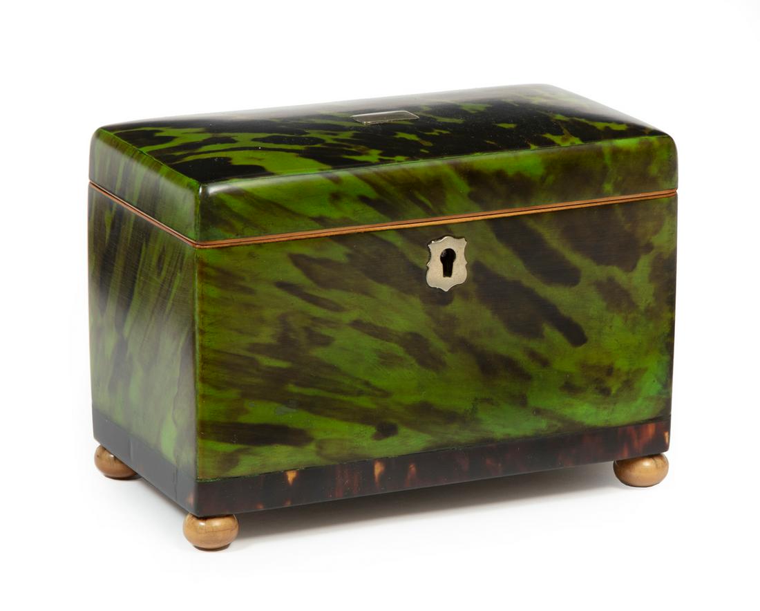 George IV Tortoiseshell Tea Caddy (1 of 4)
