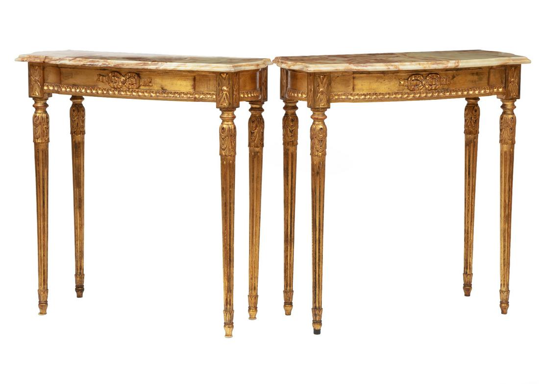 Louis XVI-Style Giltwood Console Tables (1 of 3)