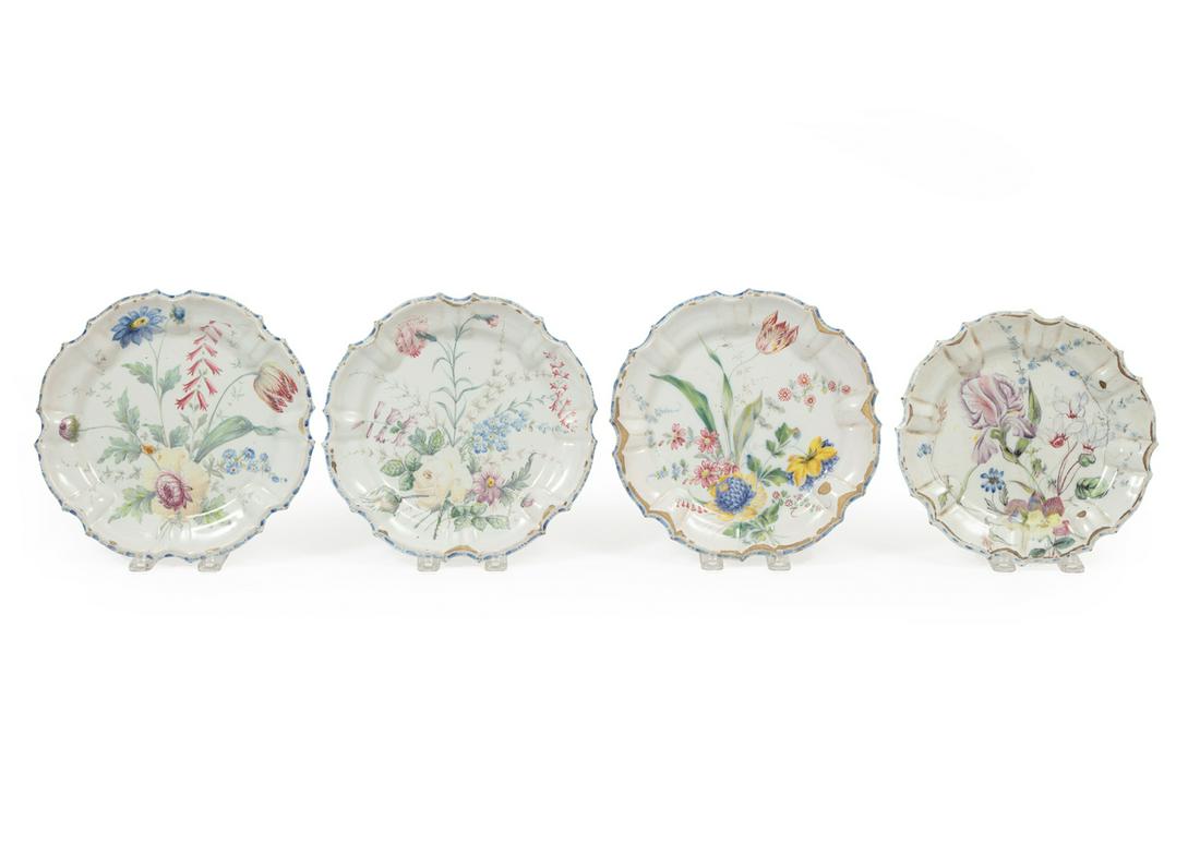 Four Giuseppe Battista Viero Faience Plates (1 of 2)