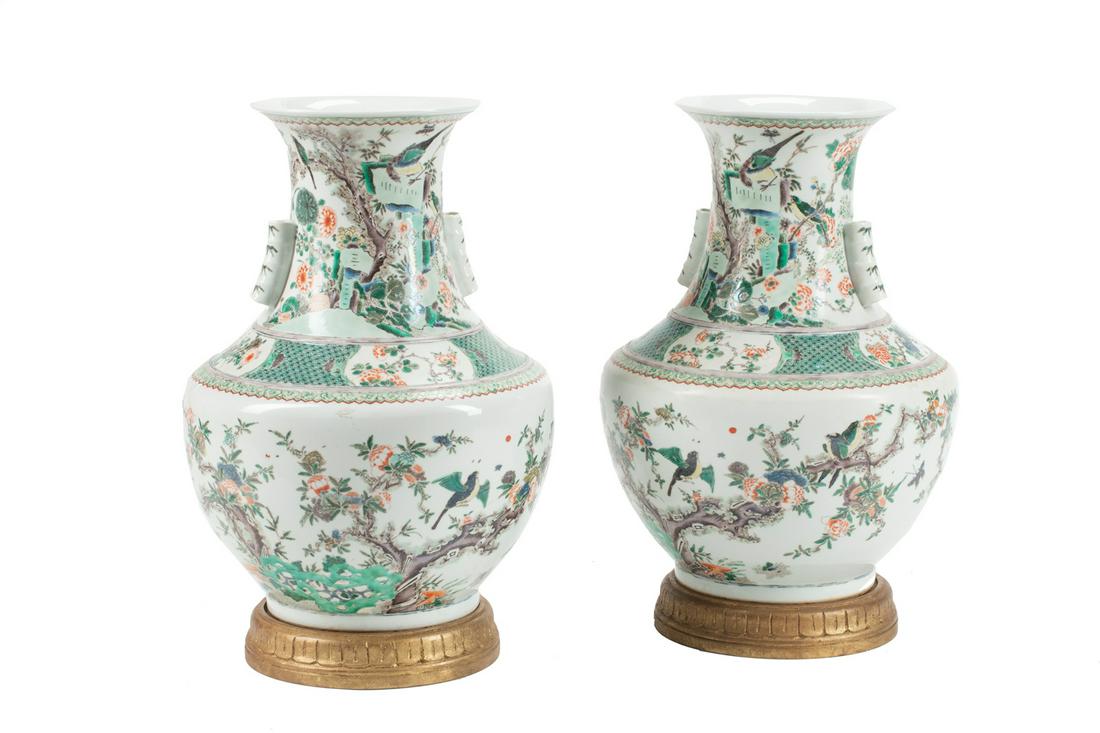 Chinese Famille Verte Porcelain Vases (1 of 14)