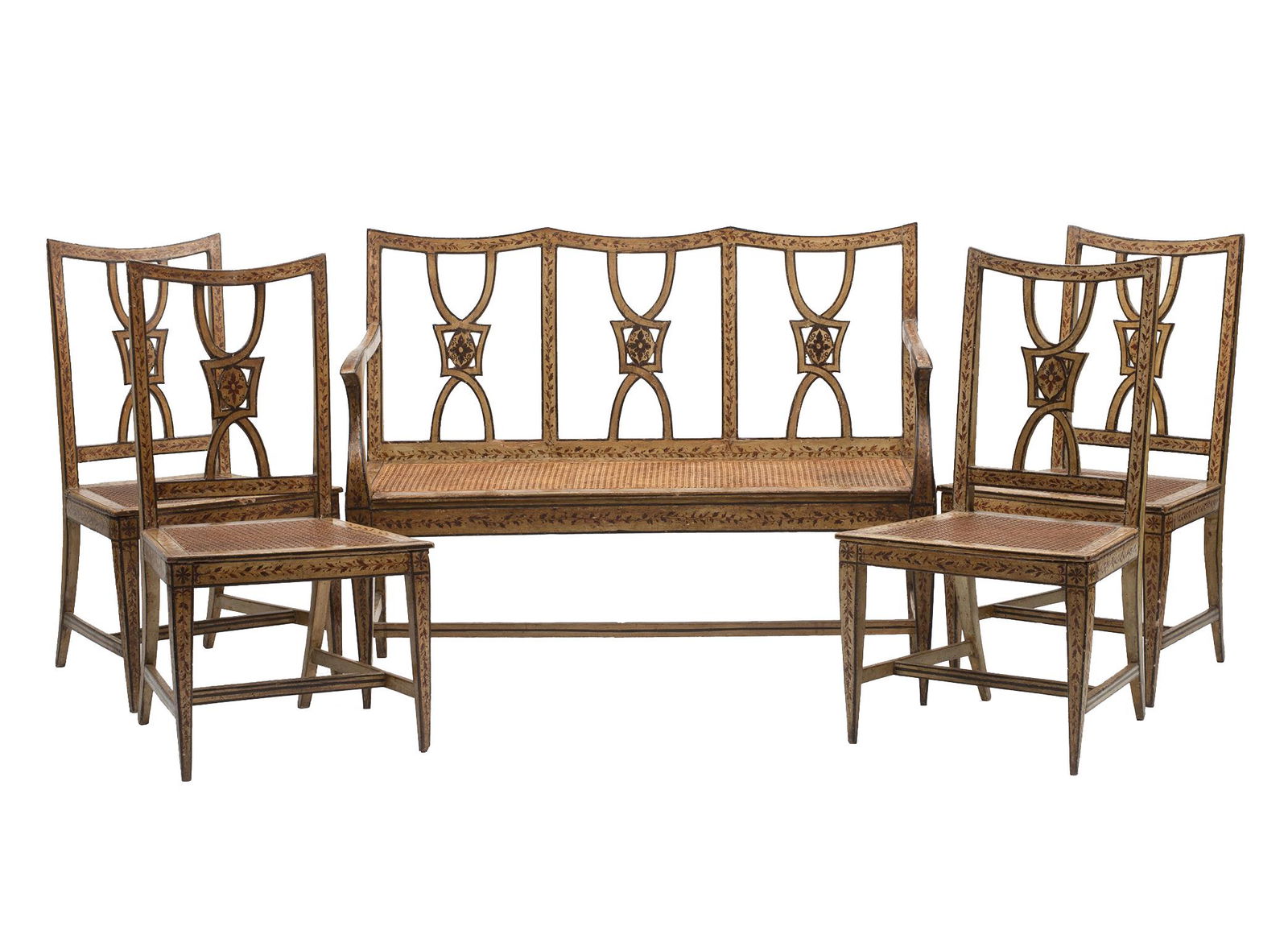 Italian Polychrome Painted Salon Suite (1 of 4)