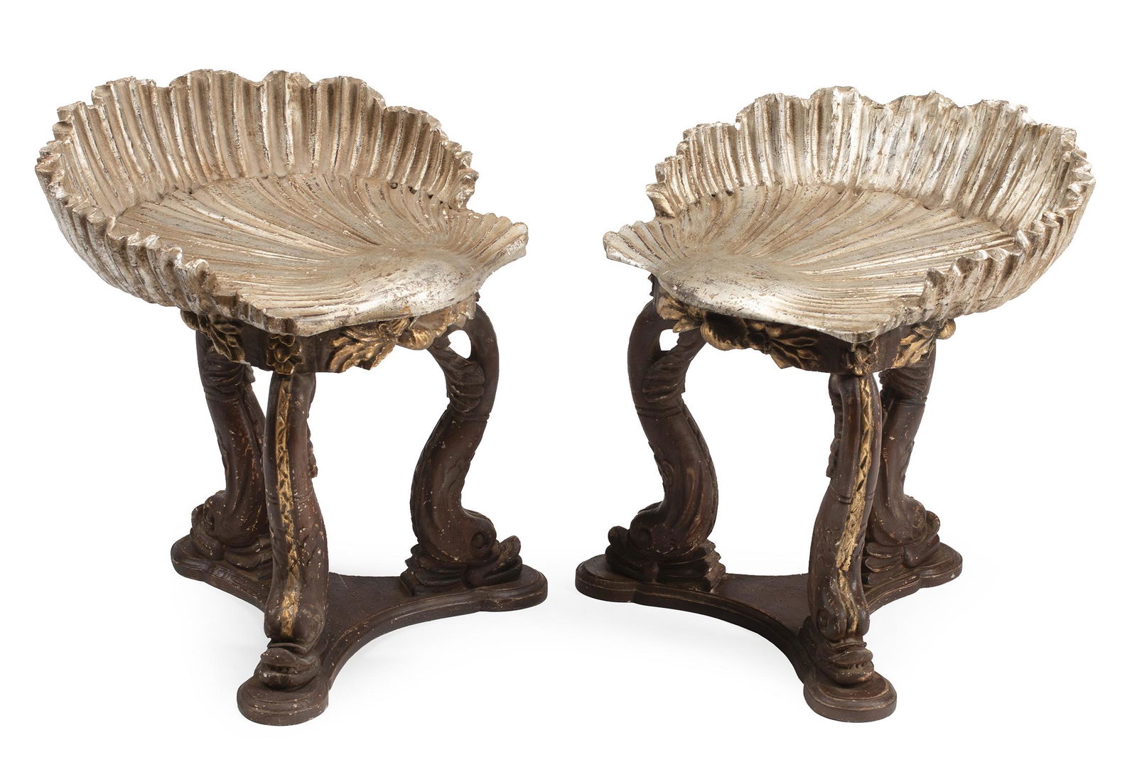 Italian Grotto-Style Carved and Painted Stools (1 of 3)