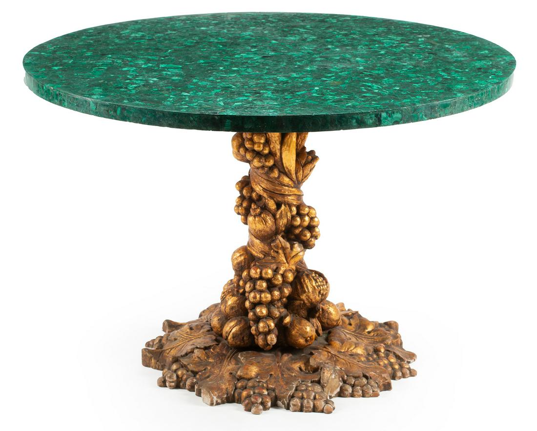 Italian Grotto-Style Carved Giltwood Center Table (1 of 3)