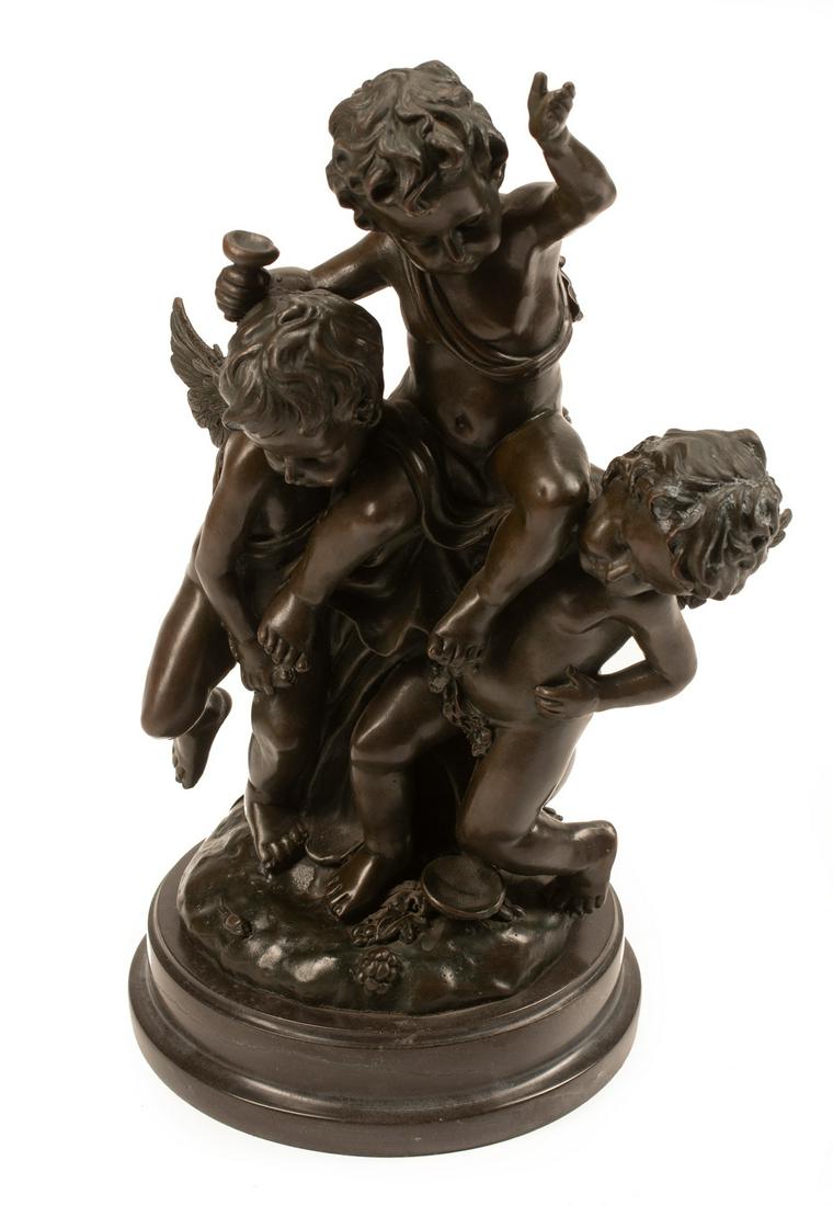 Patinated Bronze Figural Group of Putti (1 of 6)