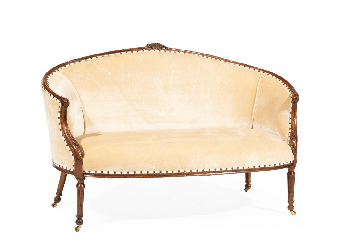 Louis XVI Carved Walnut Settee (1 of 4)