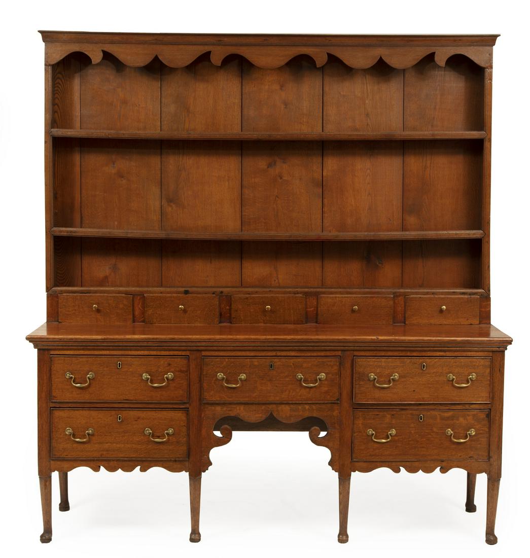 Georgian Carved Oak Welsh Dresser (1 of 3)