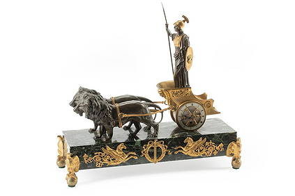 Empire-Style Bronze Figural Mantel Clock (1 of 4)