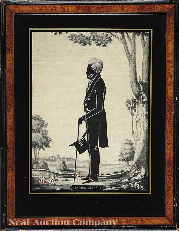 Lithograph on Linen of Andrew Jackson, c. 1900: An Antique Lithograph on Linen of Andrew Jackson, c. 1900, after W. H. Brown, originally published by Kellog for Portrait Gallery of Distinguished American Citizens, 1845, printed on linen by Hiawatha