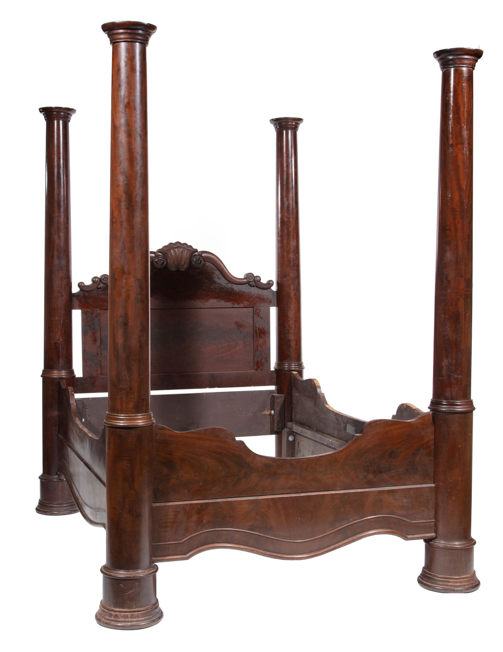 American Rococo Mahogany Poster Bed, attr. Dutreuil Barjon (1 of 4)