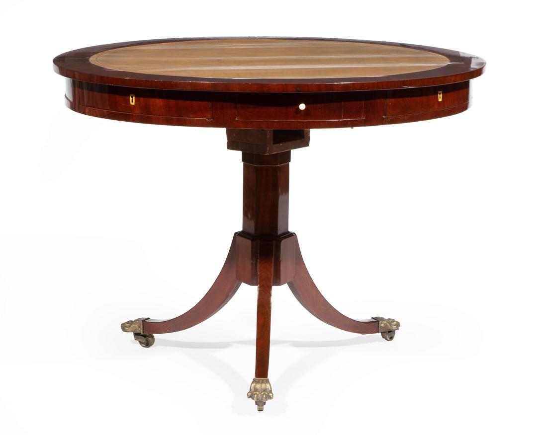 American Classical Mahogany Drum Table (1 of 3)