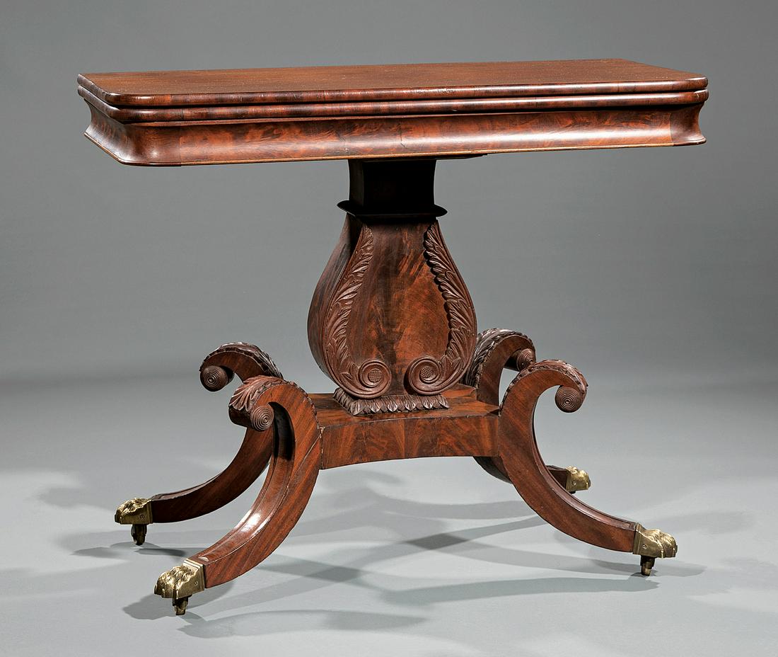 American Classical Carved Mahogany Games Table (1 of 3)