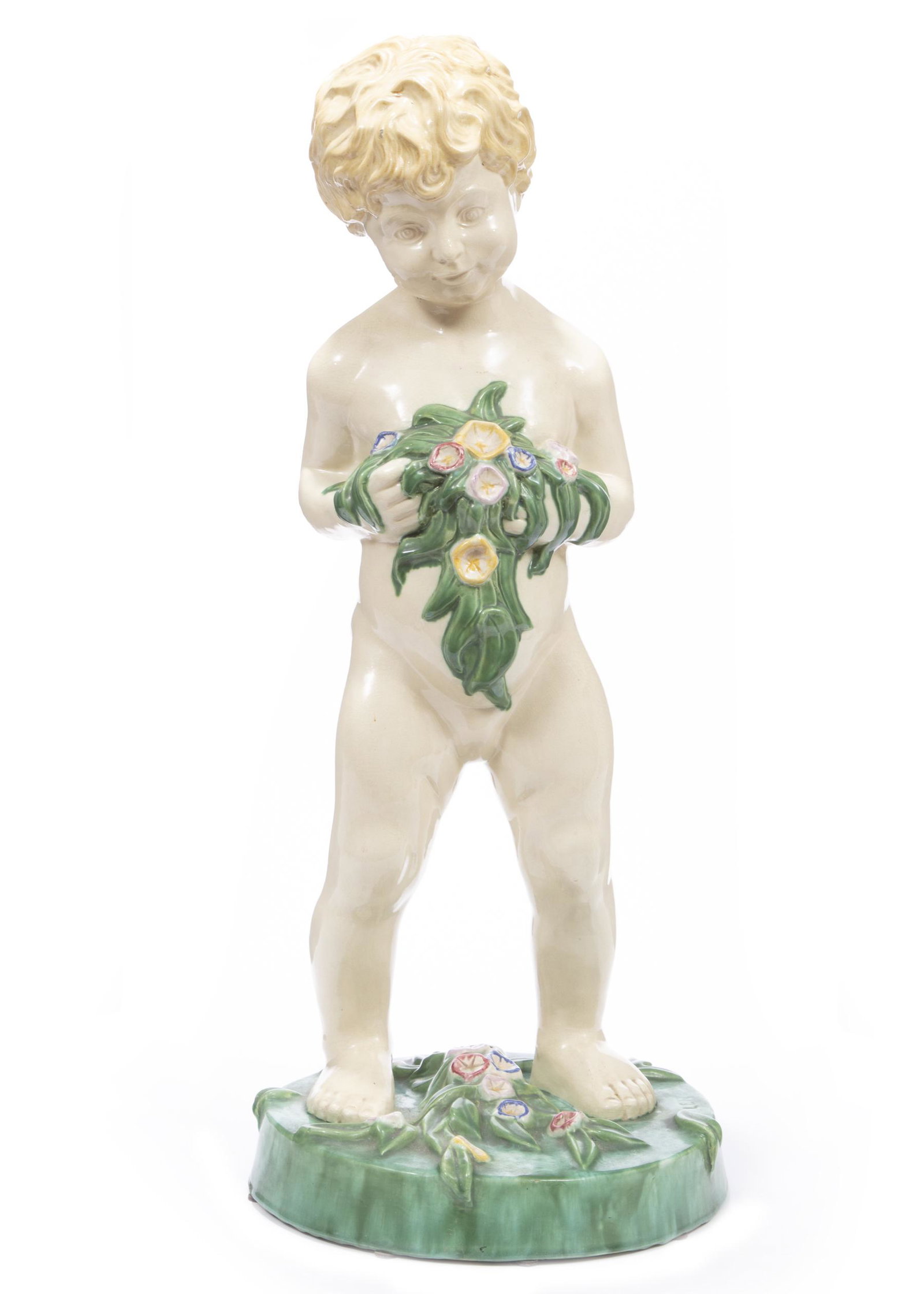 Jugendstil Polychrome Glazed Ceramic Figure (1 of 3)