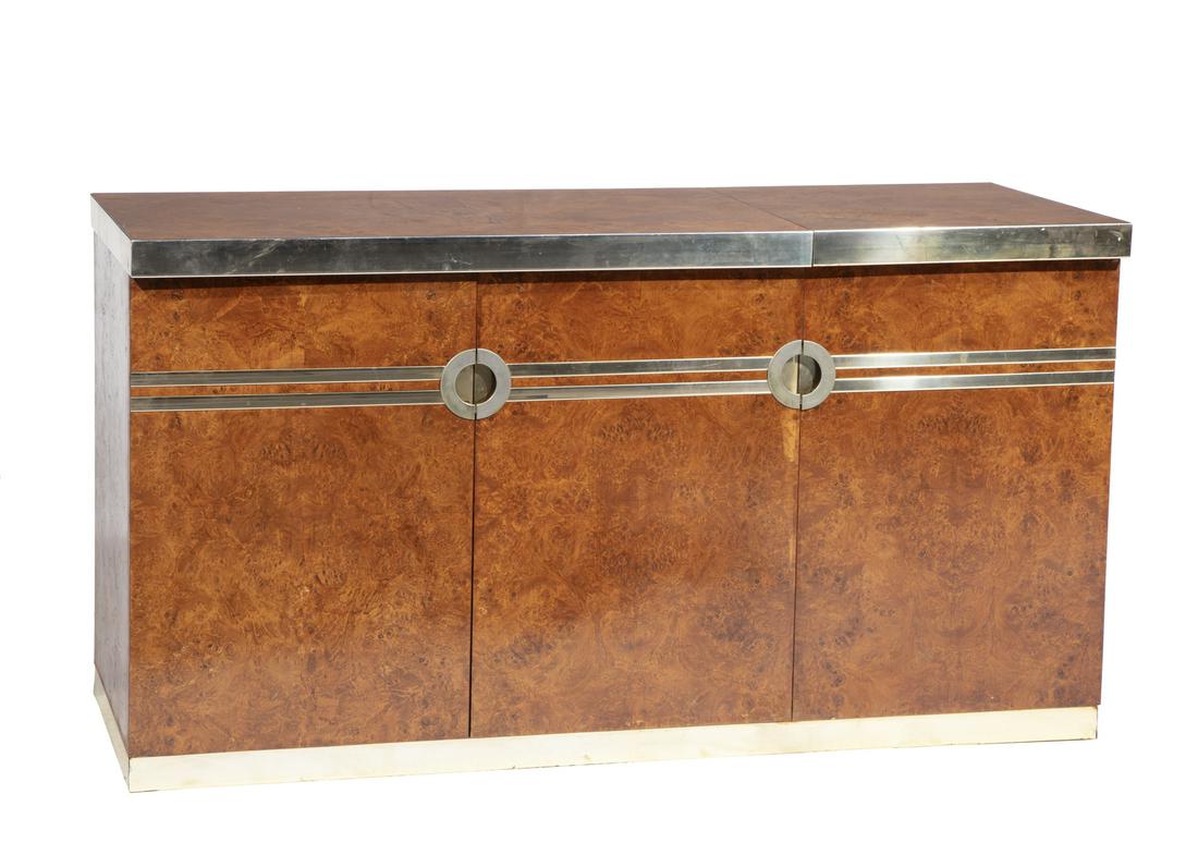 Pierre Cardin Brass-Mounted Burl Wood Sideboard (1 of 6)