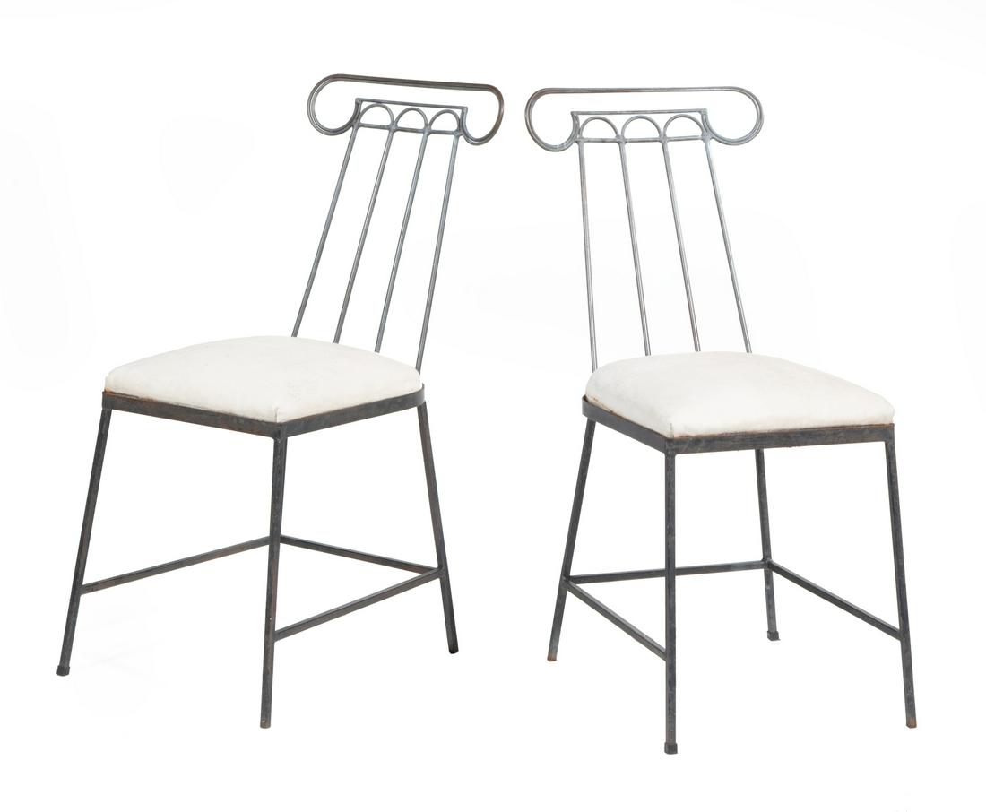 Pair of Mario Villa Patinated Metal Side Chairs (1 of 4)