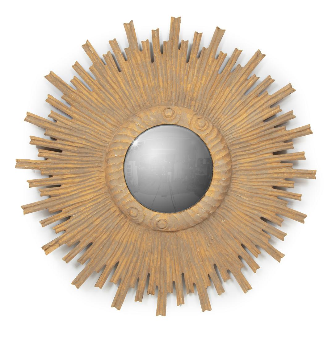 Contemporary Carved and Painted Convex Mirror (1 of 1)