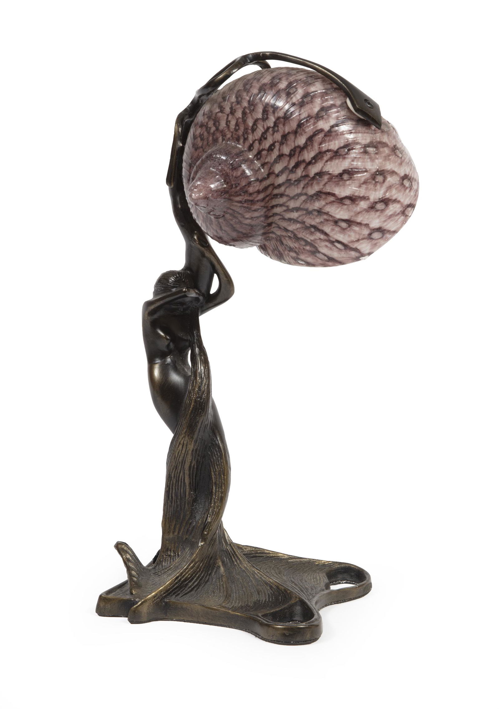 Art Deco-Style Patinated Metal Figural Lamp (1 of 4)