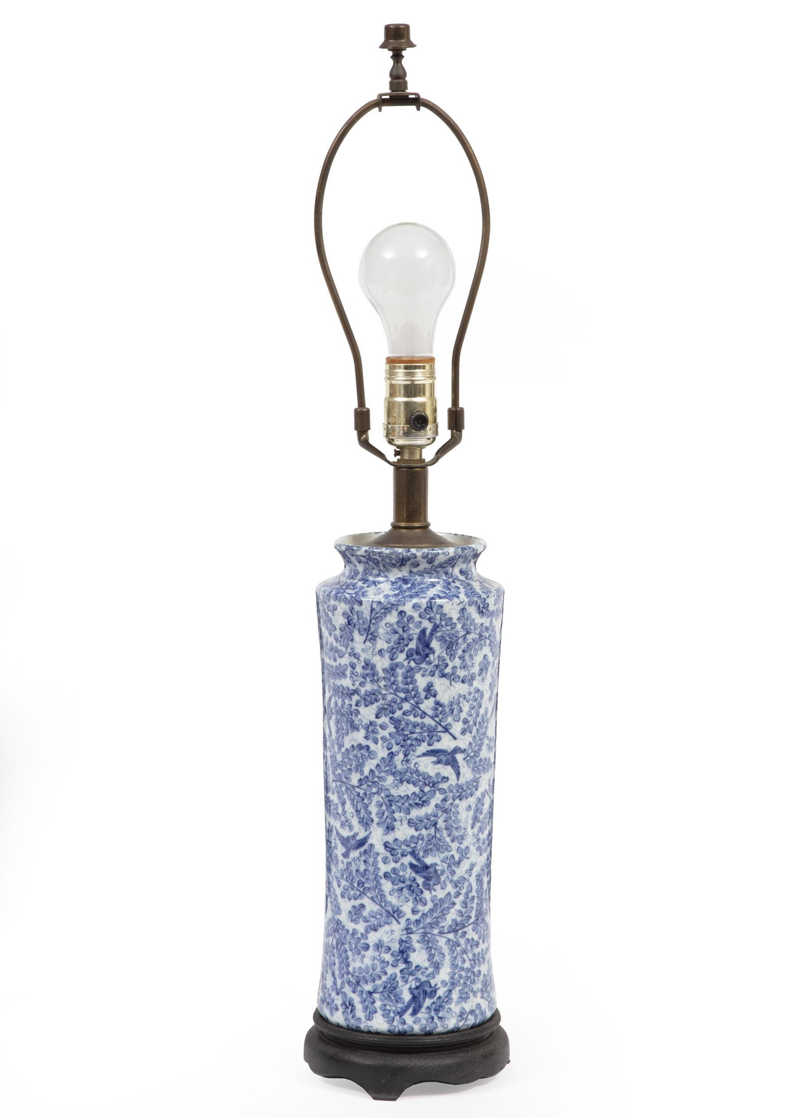 Contemporary Blue and White Porcelain Table Lamp (1 of 2)