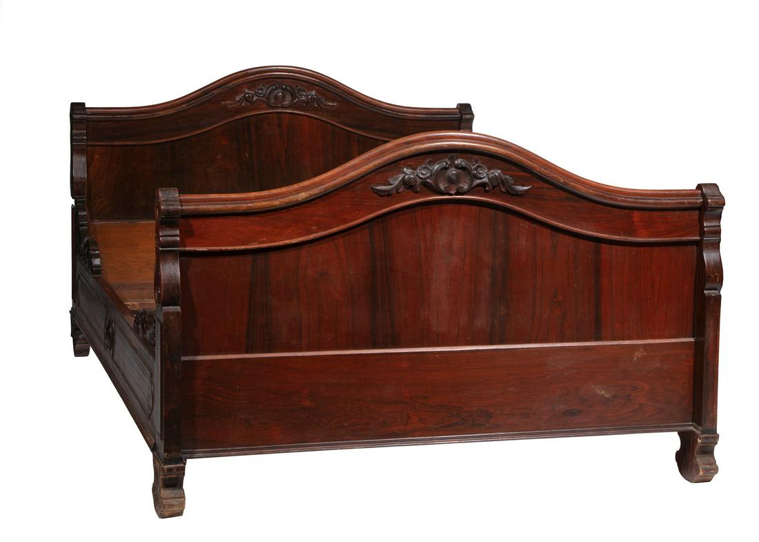 American Rococo Carved Rosewood Bedstead (1 of 4)