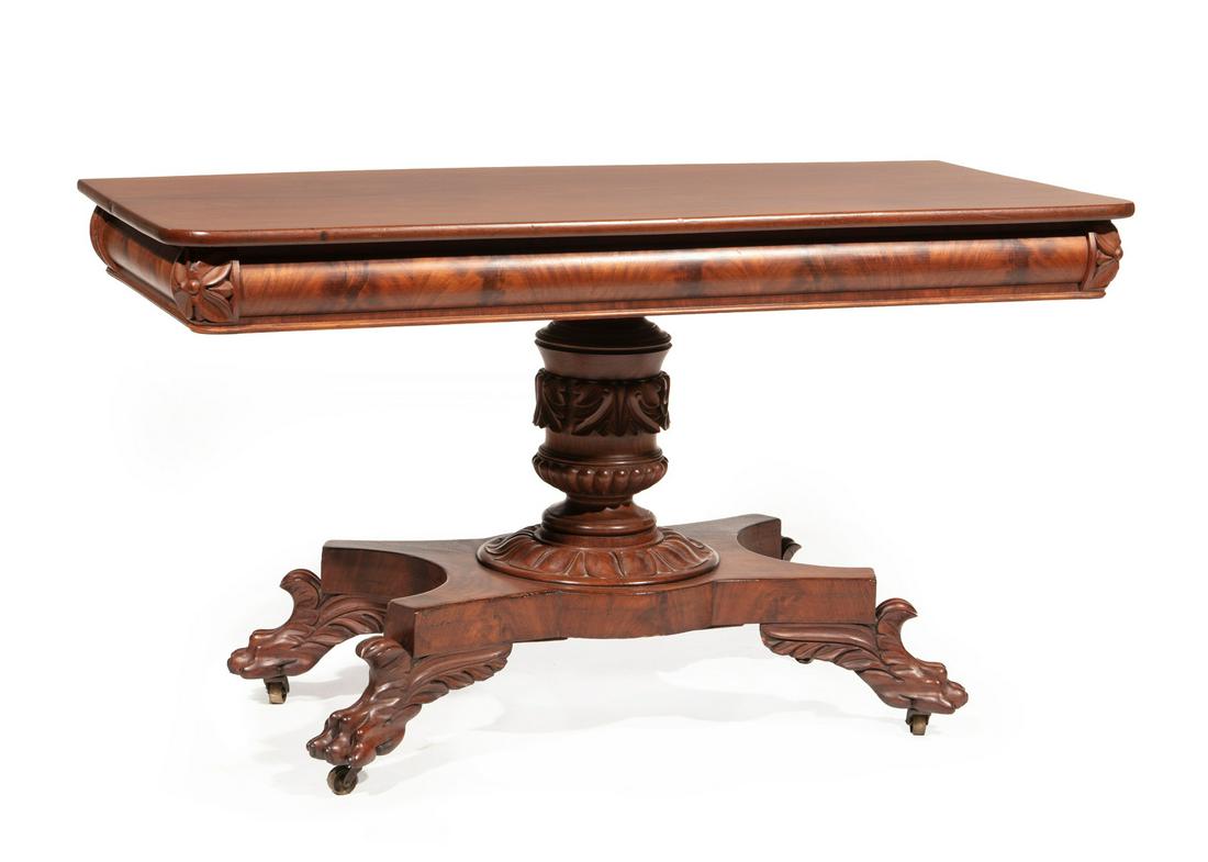American Classical Carved Mahogany Games Table (1 of 5)