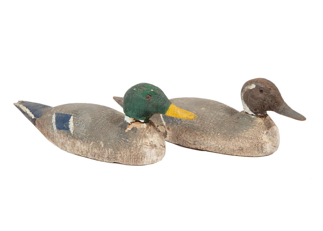 Pair of Antique Louisiana Painted Duck Decoys (1 of 4)