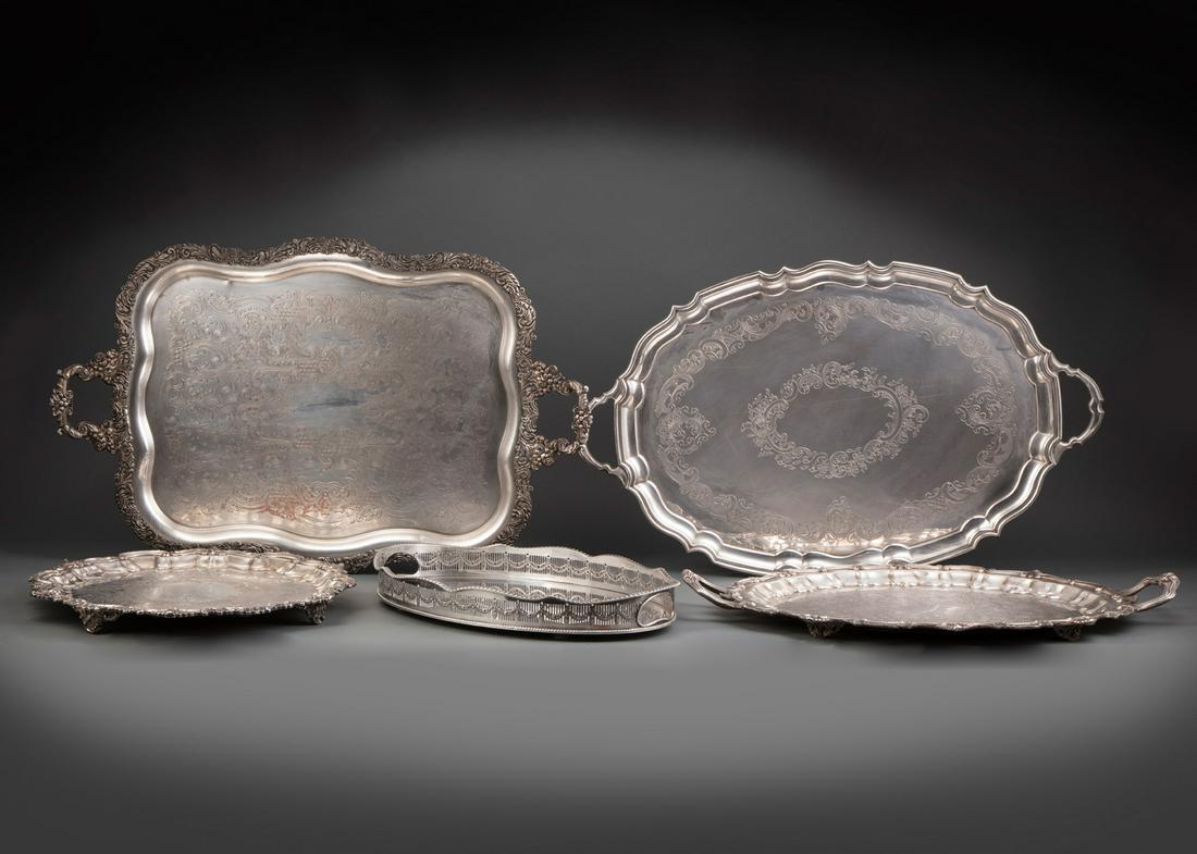 Good Group of Vintage Silverplate Trays (1 of 2)