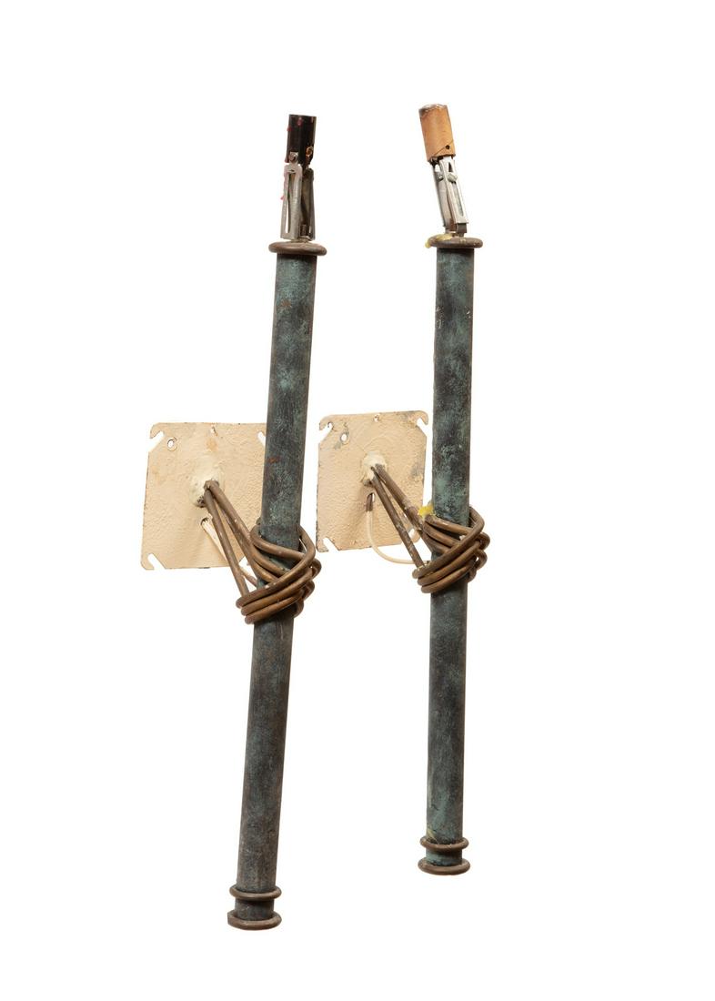 Pair of Mario Villa Patinated Metal Sconces (1 of 3)