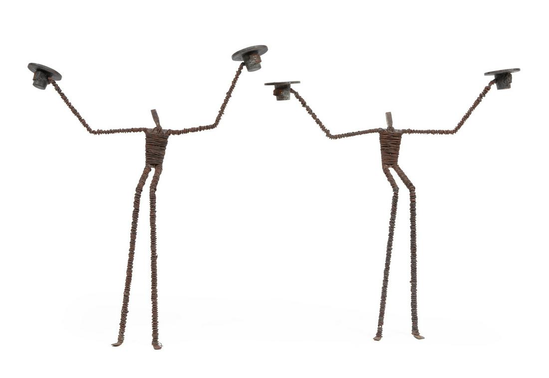 Pair of Metal Figural Two-Light Sconces (1 of 3)